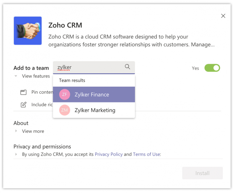 Microsoft Integration with Zoho CRM